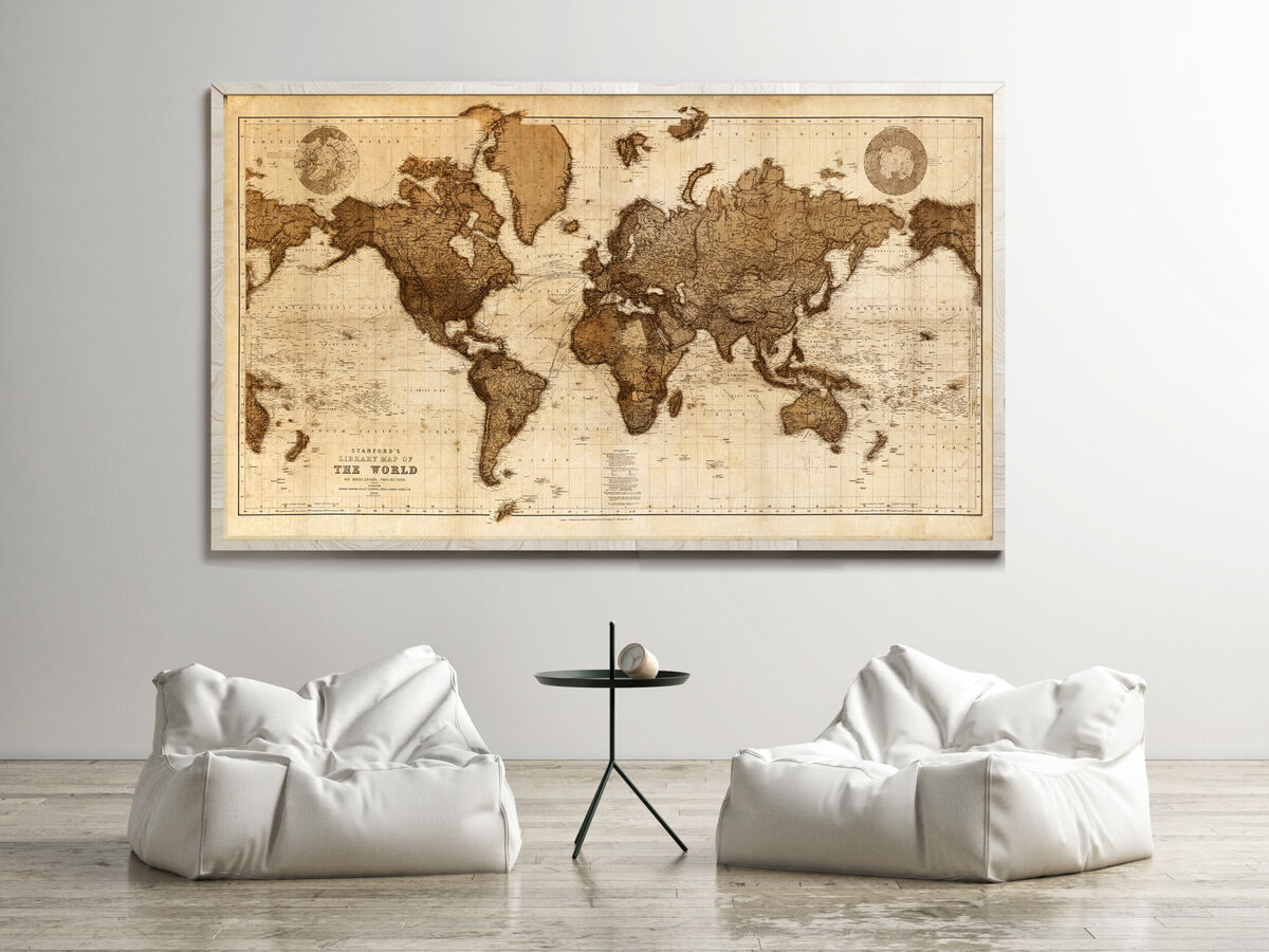 Marvellous Map of the World Vintage Atlas 1898  Vintage Map Wall Map Print - product images  of 