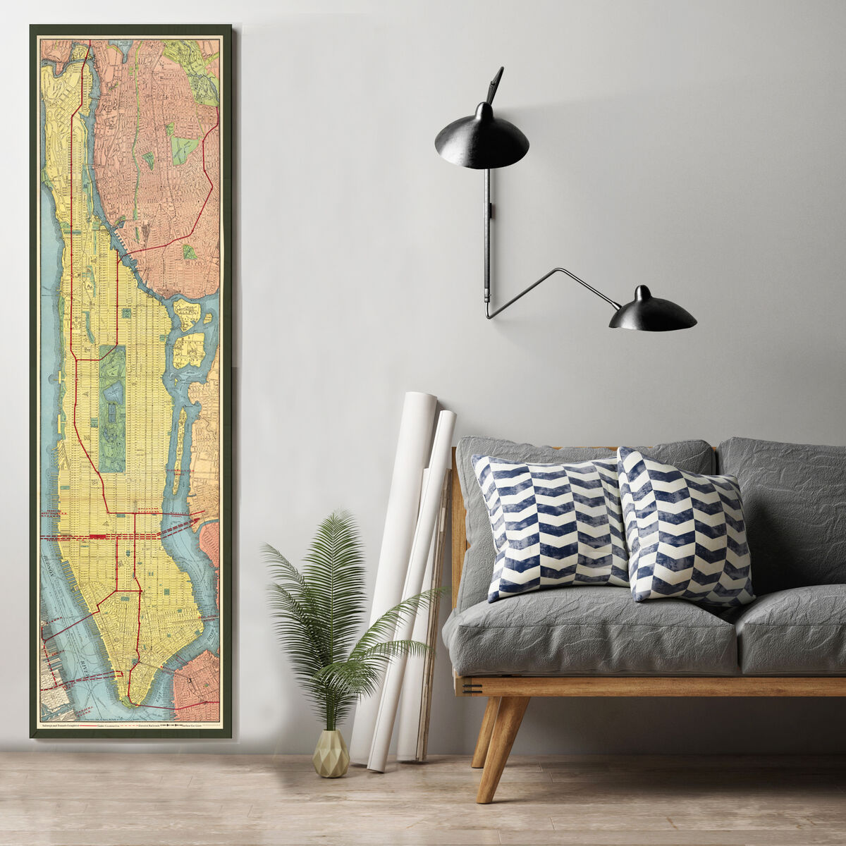 Old Map of New York Underground Subway Lines 1908 Vintage Map - product images  of 