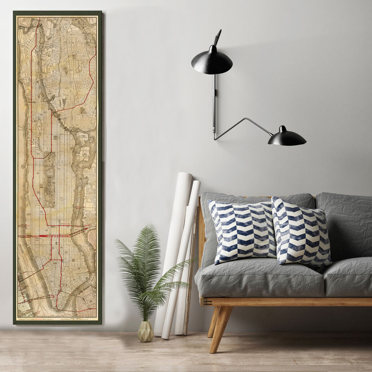 Vintage Map of New York Underground Subway Lines 1908 Old NY Map - product images  of 