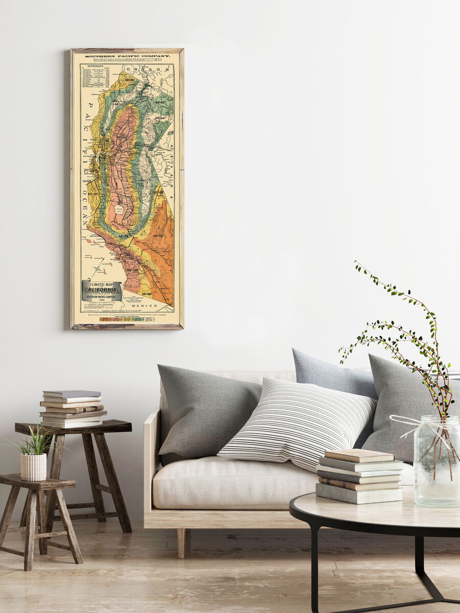 Old Map of California 1892 Climate Map Print | Vintage Map Wall Art Print - product images  of 