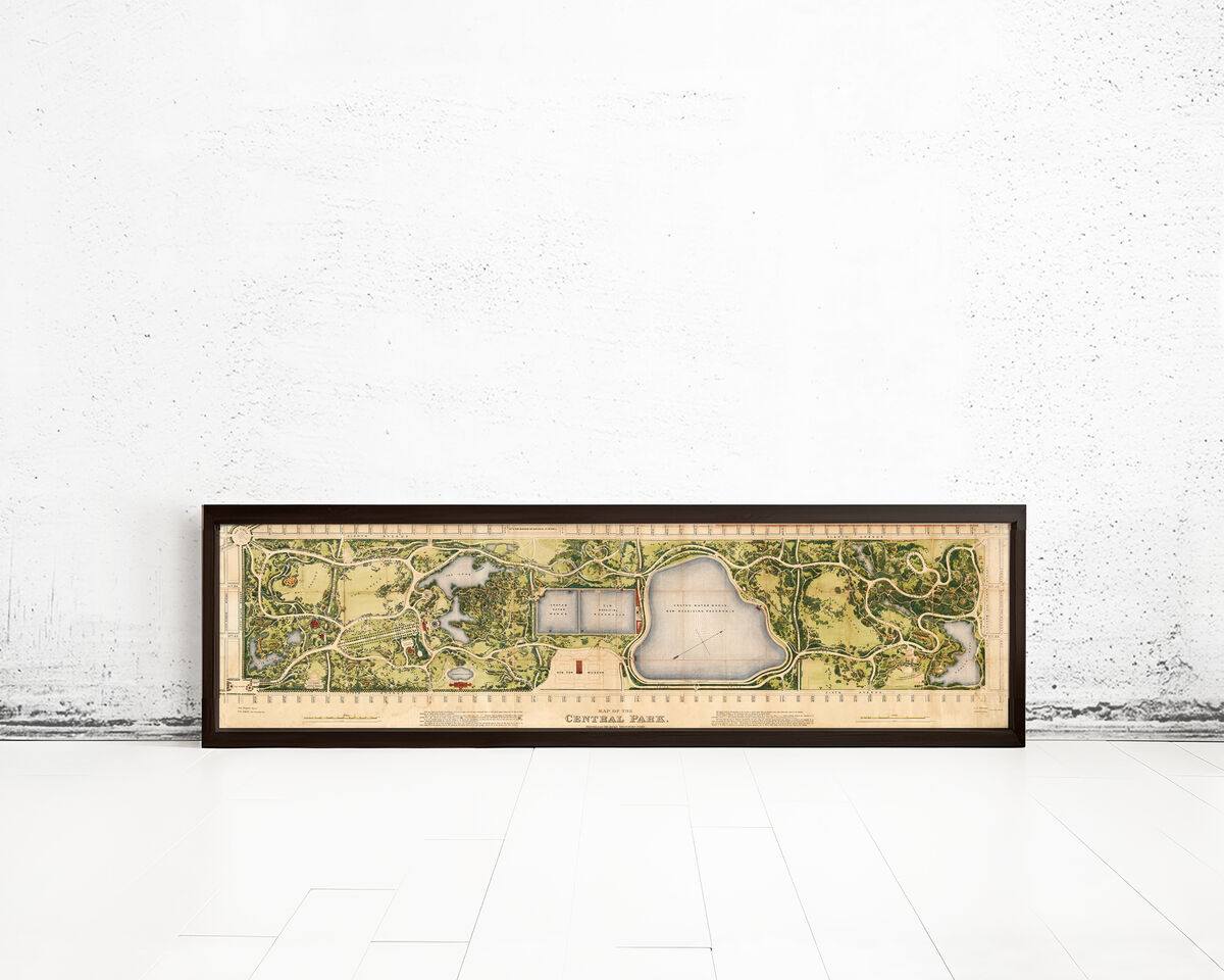 Central Park New York Map 1873 Vintage Central Park Plan | Vintage Map Wall Art Print  - product images  of 