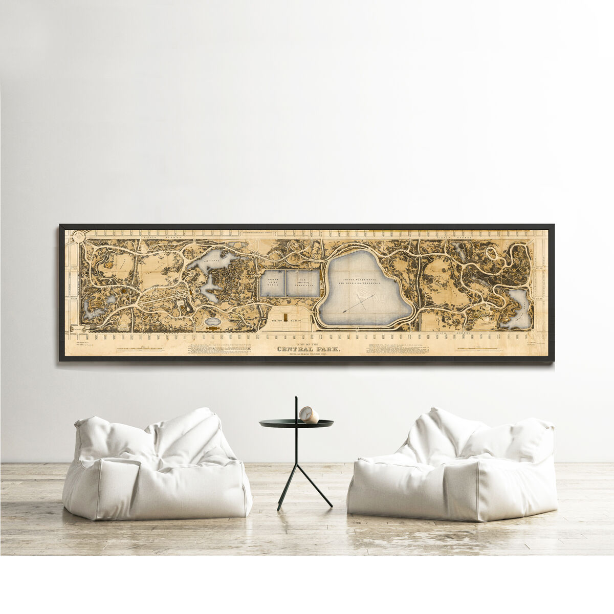 Old Central Park Map New York 1873 Vintage Central Park Plan SEPIA | Vintage Map Wall Art Print  - product images  of 
