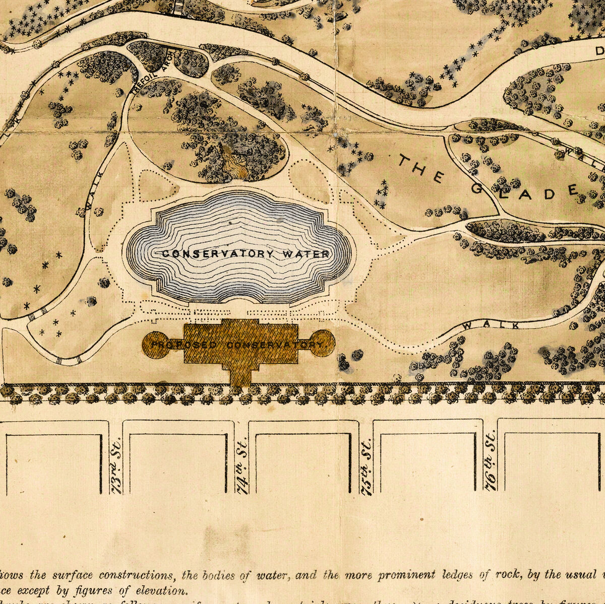 Old Central Park Map New York 1873 Vintage Central Park Plan SEPIA | Vintage Map Wall Art Print  - product images  of 