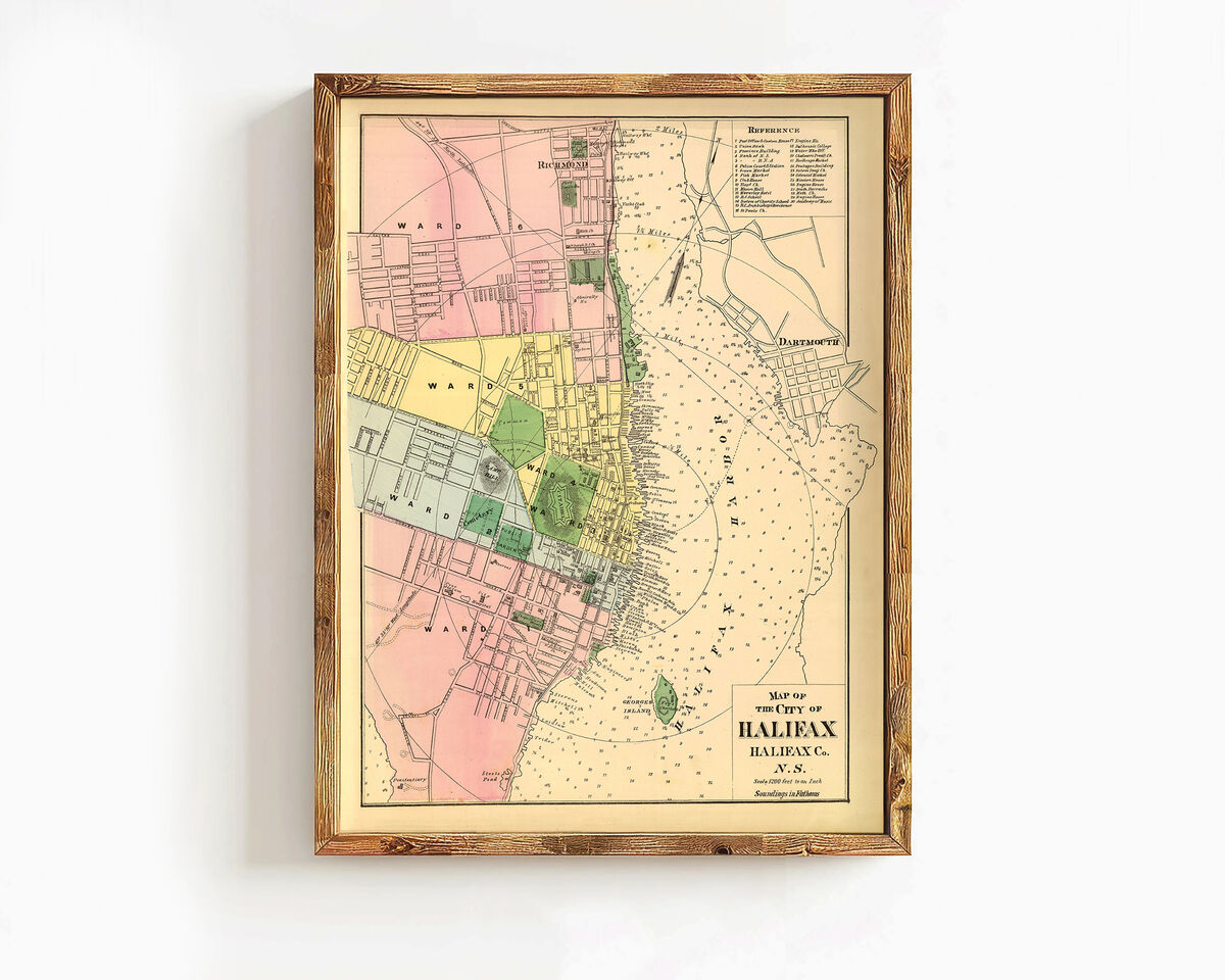 Old Map of Halifax Nova Scotia Canada 1878 Vintage Map Wall Map Print - product images  of 