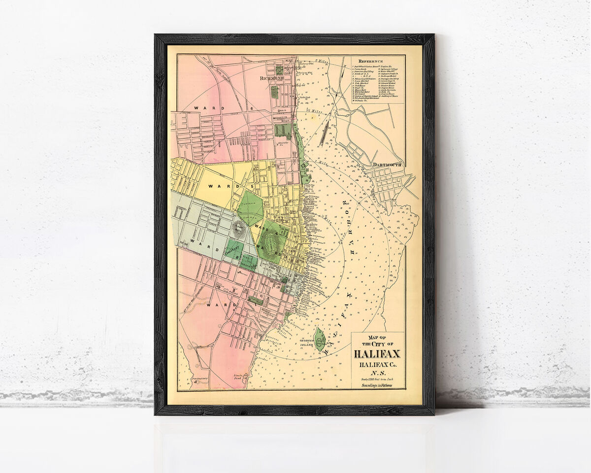 Old Map of Halifax Nova Scotia Canada 1878 Vintage Map Wall Map Print - product images  of 