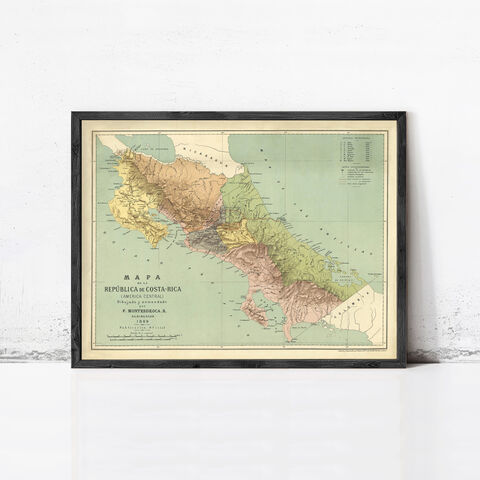 Old,Map,of,Costa,Rica,1889,Vintage,Wall,Print,costa rica map, map of costa rica, costa rica poster, costa rica gift, antique costa rica, costa rica island, antique maps, old maps for sale