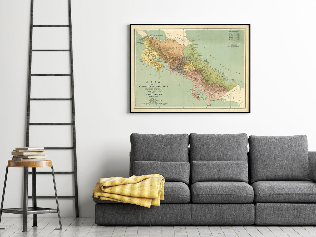 Old Map of Costa Rica 1889 Vintage Map Wall Map Print - product images  of 