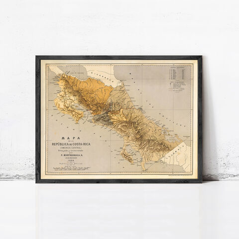 Old,Map,of,Costa,Rica,1889,Vintage,Wall,Print,costa rica map, map of costa rica, costa rica poster, costa rica gift, antique costa rica, costa rica island, antique maps, old maps for sale