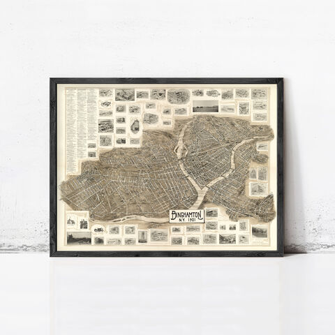 Old,Map,of,Binghamton,New,York,1901,Vintage,Wall,Print,binghamton new york, binghamton map, map of binghamton, binghamton ny, binghamton poster