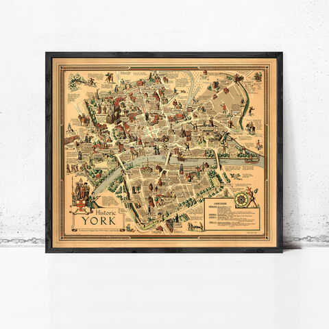 Old,Map,of,York,City,History,Vintage,Wall,Print,Art,Reproduction,Open_Edition, York uk, York map, map of York, york poster, map, old map, maps and prints, map reproductions, maps for sale