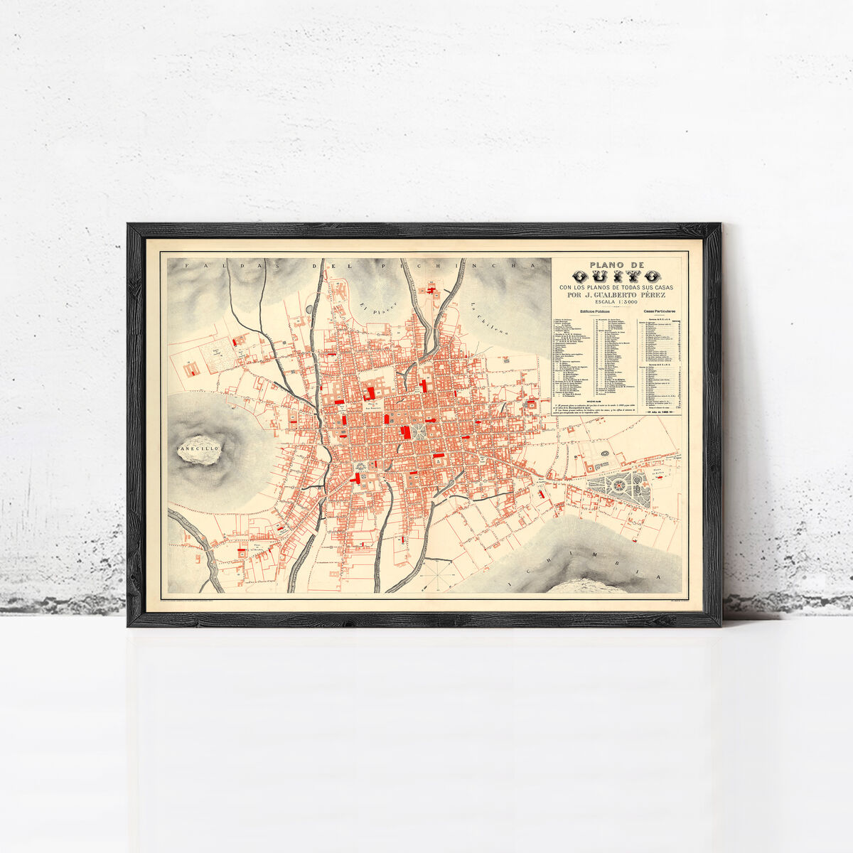 Old Map of Quito Ecuador 1888 Equator Republic Vintage Map Wall Map Print - product images  of 