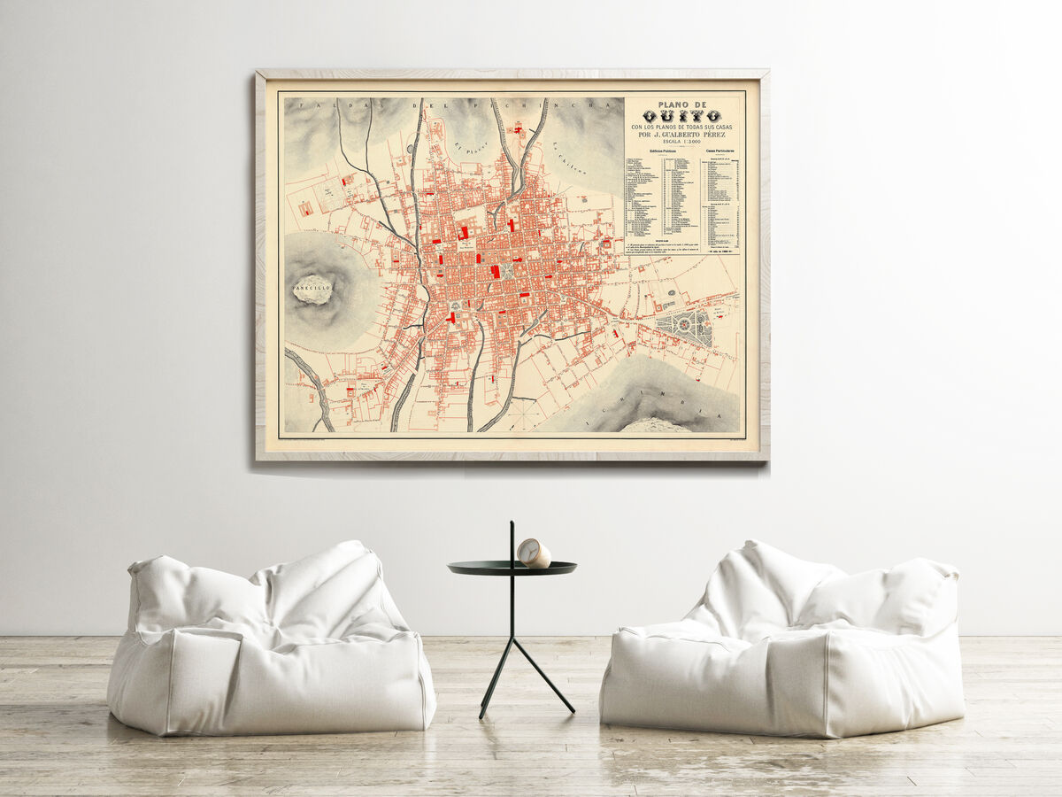 Old Map of Quito Ecuador 1888 Equator Republic Vintage Map Wall Map Print - product images  of 