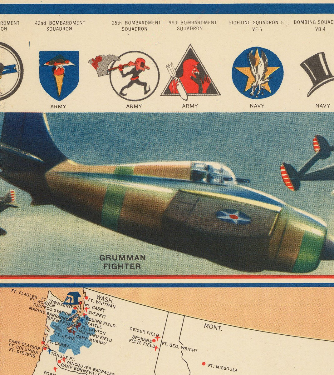 Defense Map of United States America 1942 Mobilization of our Military and Economic Resources | Wall Map Print - product images  of 