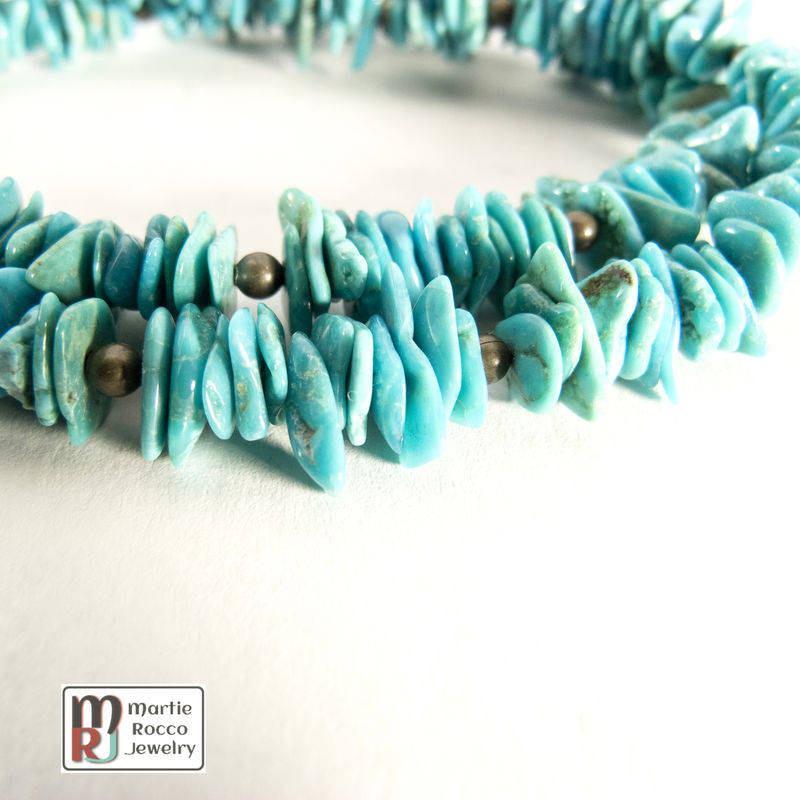 Marquise shaped patina pendant turquoise dyed chips - product images  of 