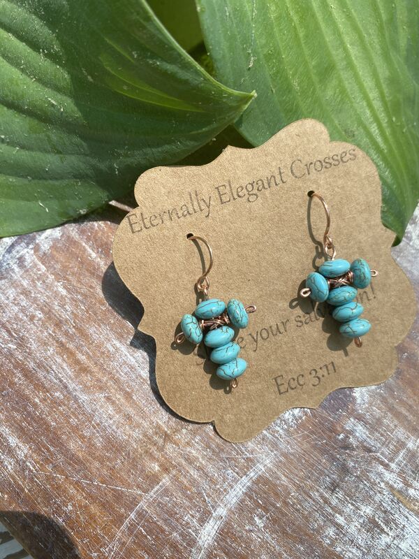 Howlite Beaded Cross Earrings - product images  of 