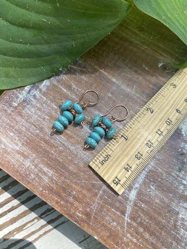 Howlite Beaded Cross Earrings - product images  of 