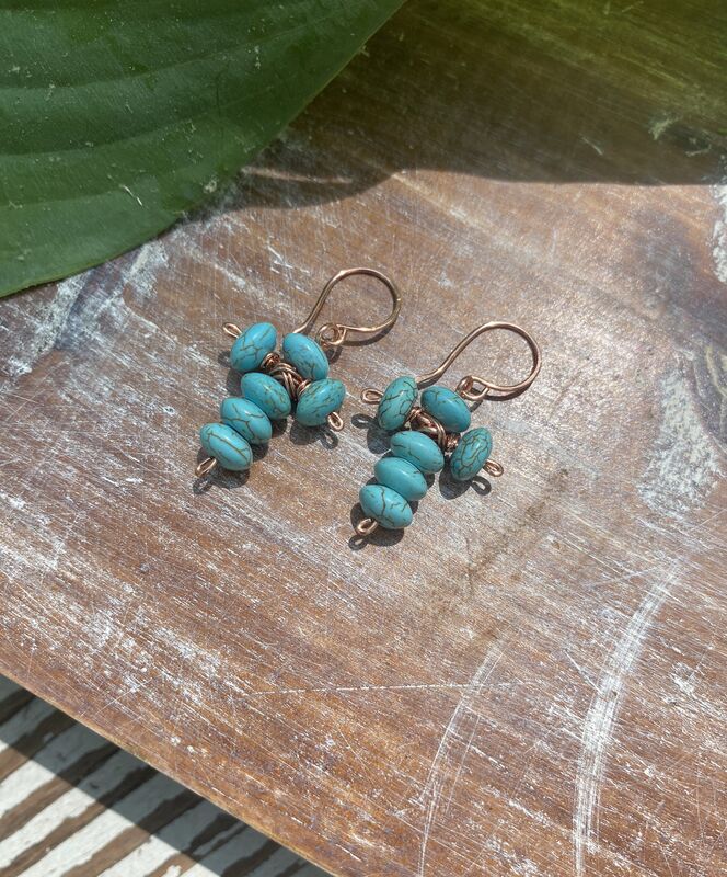 Howlite Beaded Cross Earrings - product images  of 