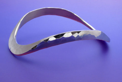 Sterling,Silver,Forged,Bangle,,oval,sterling silver, bangle, ooak, unique, forged, hammered