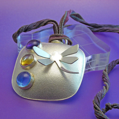 Dragonfly,pendant,dragonfly, pendant, citrine, amethyst, topaz, sterling silver