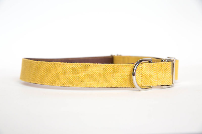 Washed Linen Dog Collar - Colors in Turquoise, Mint, Pink and Green - product images  of 