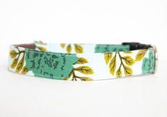 Southern,Garden,Dog,Collar,floral dog collar, dog collar, southern dog collar, blue dog collar, fall dog collar, brown, gold