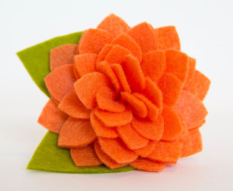 Flower for Dog Collar - Orange Dahlia - product images  of 