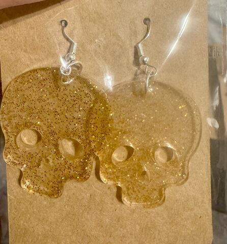 Gothic,Skull,Statement,Earrings,Handmade Resin Earrings, Spooky Statement Jewelry, Gothic Aesthetic Dangles, Alternative Fashion Accessories, Witchy Jewelry, Emo Punk Earrings, Lightweight Resin Dangles, Halloween Earrings, Festive Dangles, Unique Goth Jewelry, .925 Sterling Silver Earr