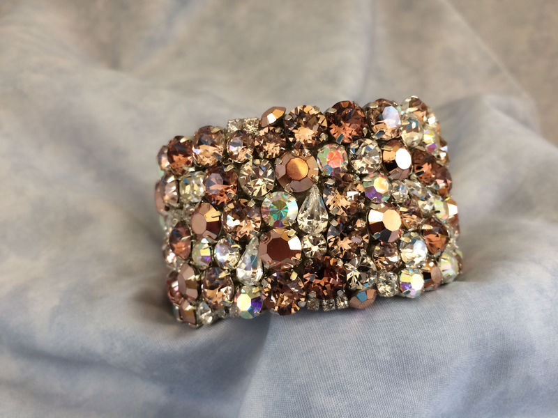 Blush Rose Gold Crystal Wedding Cuff Bracelet The Crystal Rose Bridal