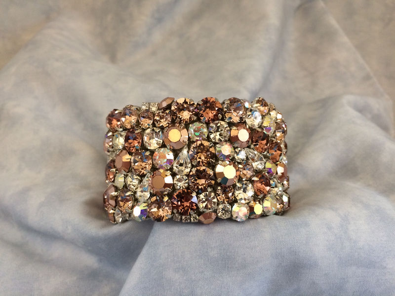 Blush Rose Gold Crystal Wedding Cuff Bracelet The Crystal Rose Bridal