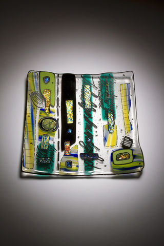 Fused,Art,Glass,Platter,Plate,PS-02,MADE,TO,ORDER,platter art glass giftware