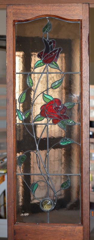 Custom-Made Rose Leadlight Window  - product images