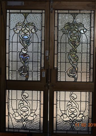 1,x,Custom,Front,Entry,Bevelled,Leadlight,Door,Panels,second hand leadlight stained glass front entry