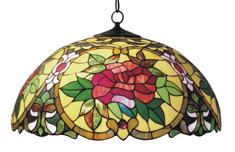RED,CAMELLIA,HANGING,LAMP,pendant lamp shade; stained glass lamp shades;tiffany