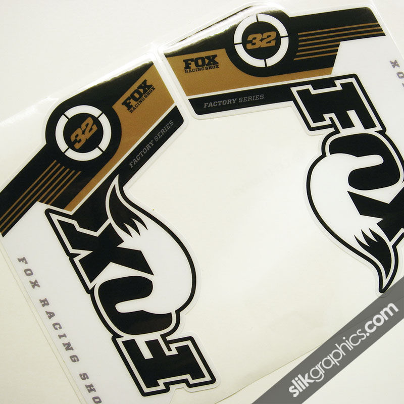 Fox 32 Factory Style Decal Kit White Forks Slik Graphics