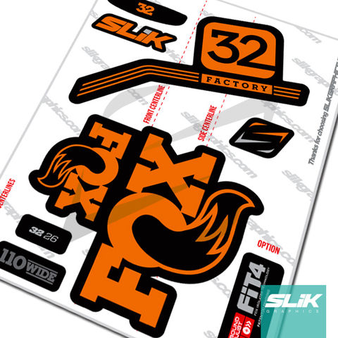 FOX EVOLUTION SERIES 32 FLOAT FORK SUSPENSION DECAL SET RED VERSION