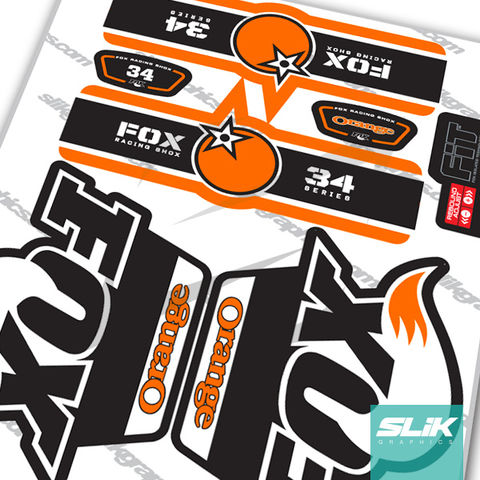 Orange bike decals Clearance