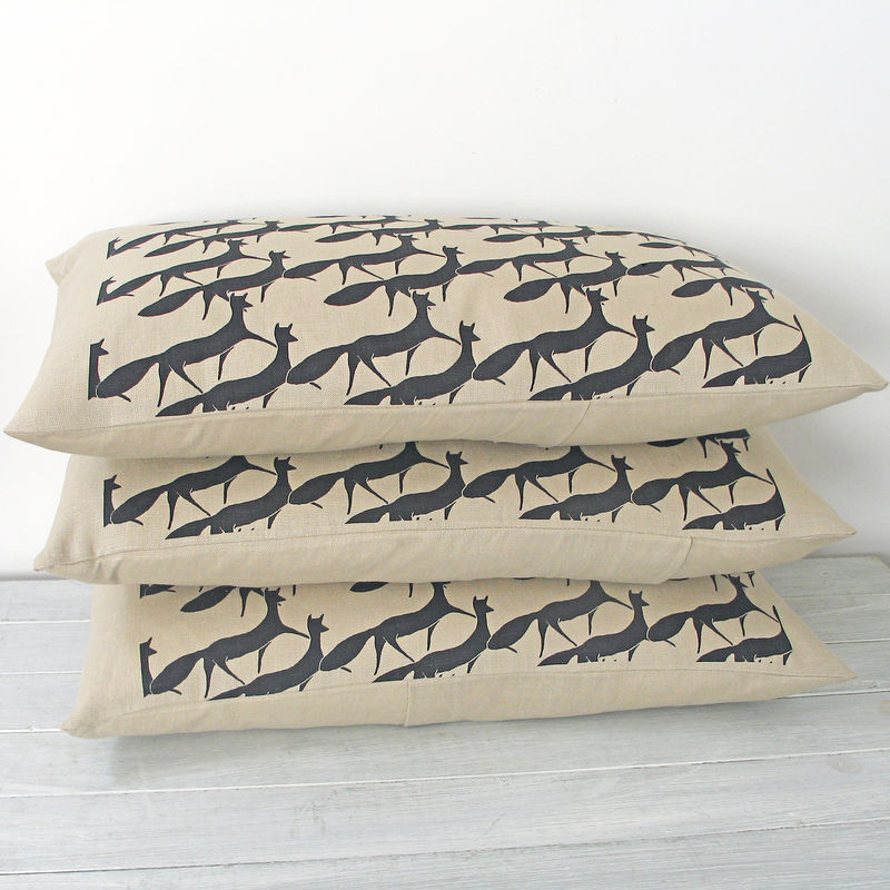 'Foxes' linen cushion - product images  of 