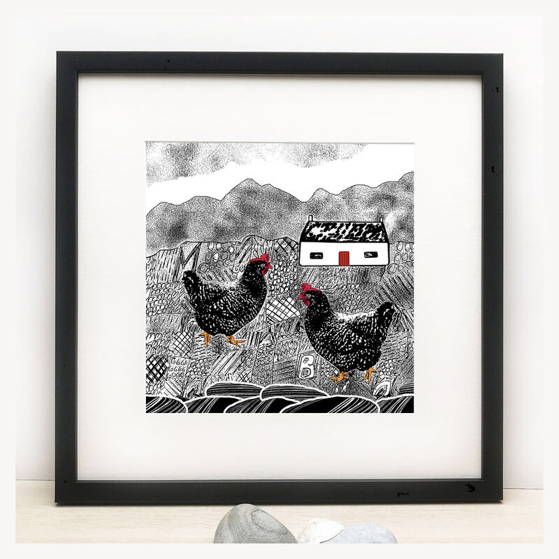 HIGHLAND HENS  -  Fine Art giclee print - product images  of 