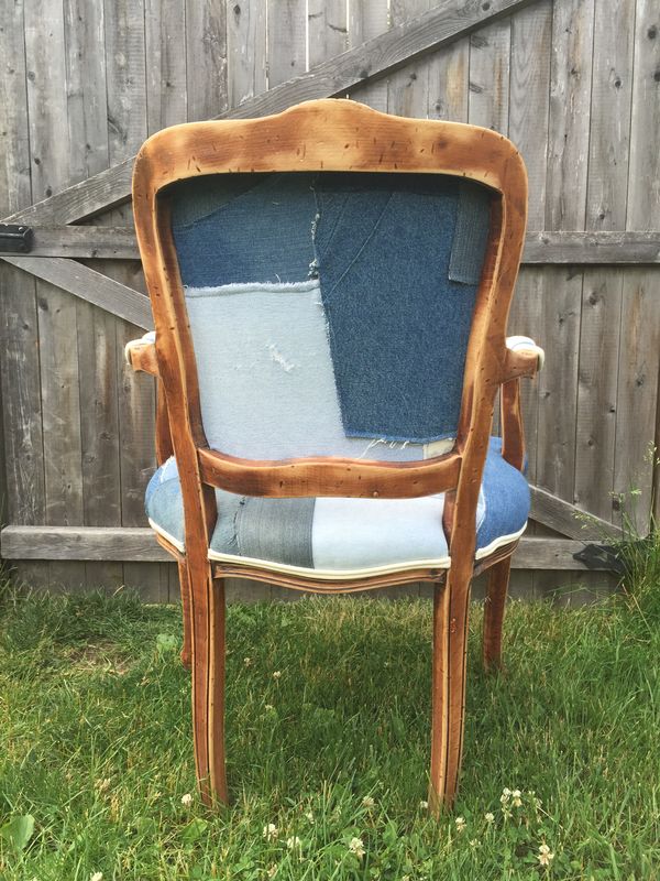Vintage Denim Antique Fabric Chair - product images  of 