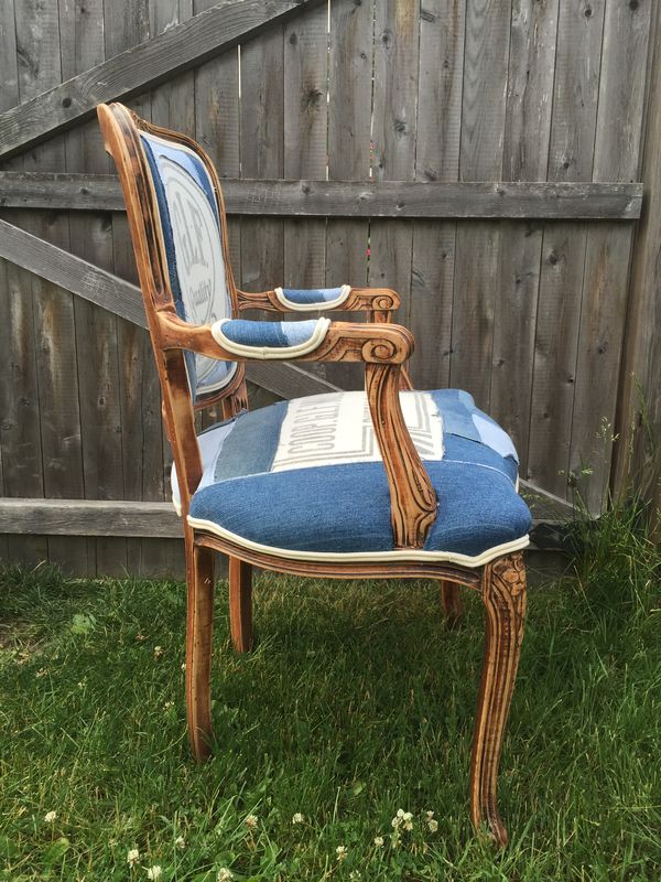 Vintage Denim Antique Fabric Chair - product images  of 