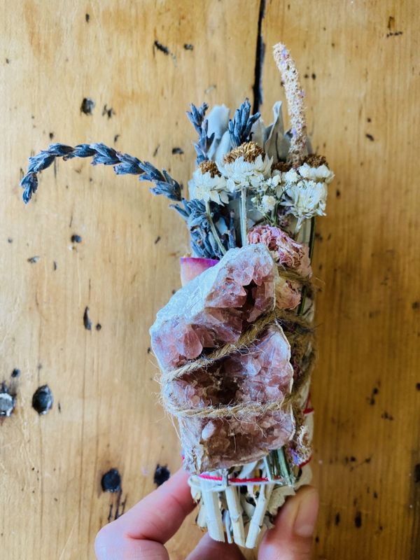 Magic Wildflower Pink Amethyst Druzy Sage Bundle - product image