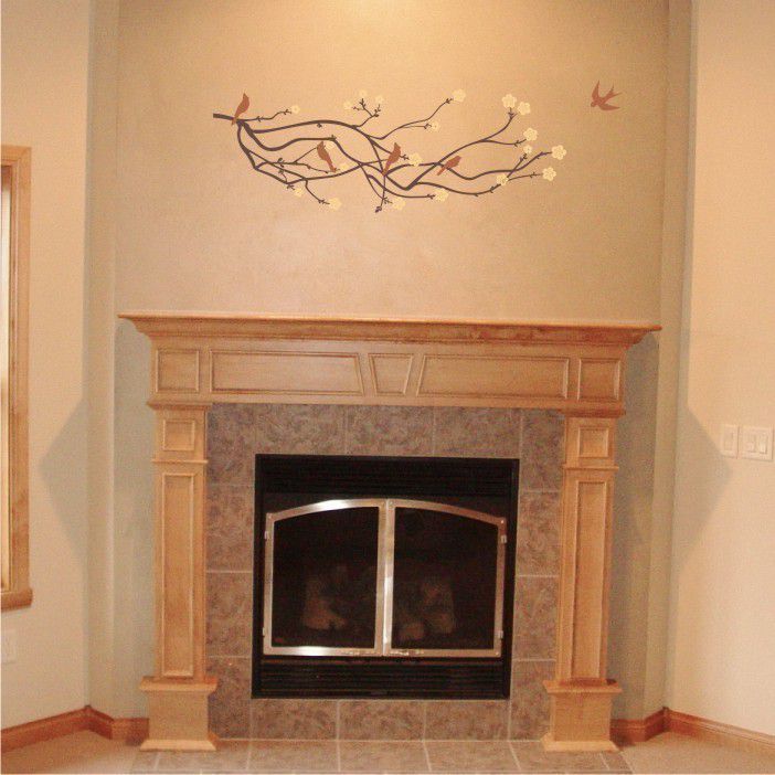 Wall Decal Cherry Blossom Branch with 5 Birds Vinyl Wall Art sticker - product images  of 