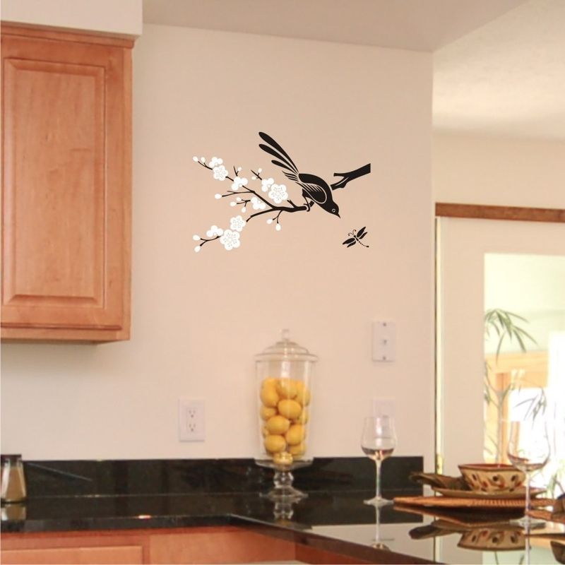 Blossom  Branch Bird with dragonfly  Vinyl Wall Art Decal - product images  of 