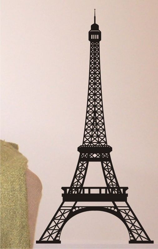 Eiffel Tower Decal 5 Feet Tall - Vinyl Wall Art Removable - product images  of 