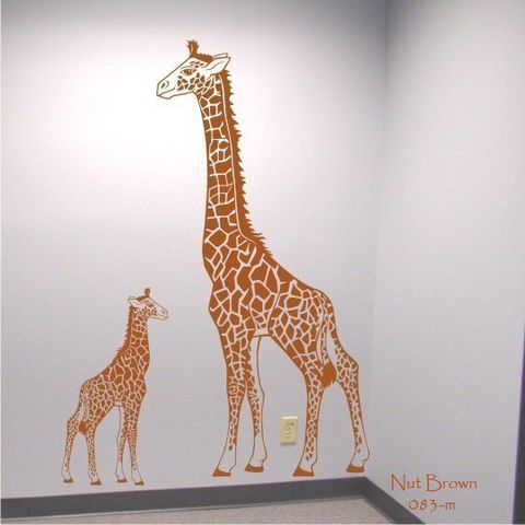Giraffe,Mother,and,Baby,Nursery,Vinyl,Wall,Decal,,Removable,giraffe wall decals,wall_decals,vinyl_wall_decal,vinyl_wall_art, removable wall decal