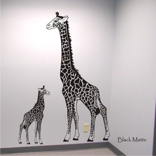 Giraffe Mother and Baby Nursery Vinyl Wall Decal, Removable - product images  of 