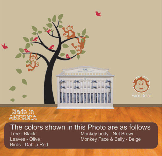 Tree Full of Monkeys, Nursery Wall Decal - product images  of 