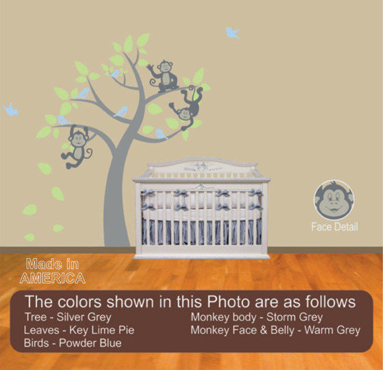 Tree Full of Monkeys, Nursery Wall Decal - product images  of 