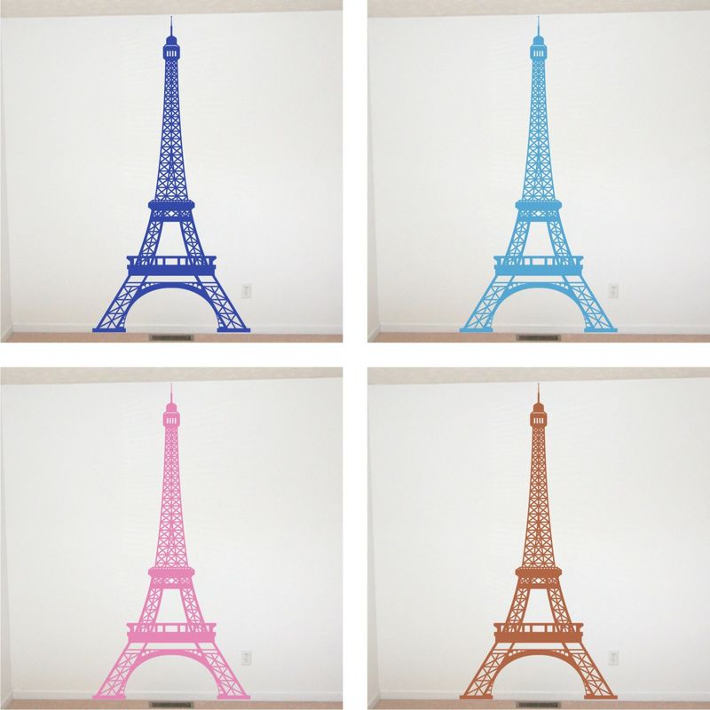 Eiffel Tower 8 Feet Tall - Vinyl Wall Art Decals - product images  of 