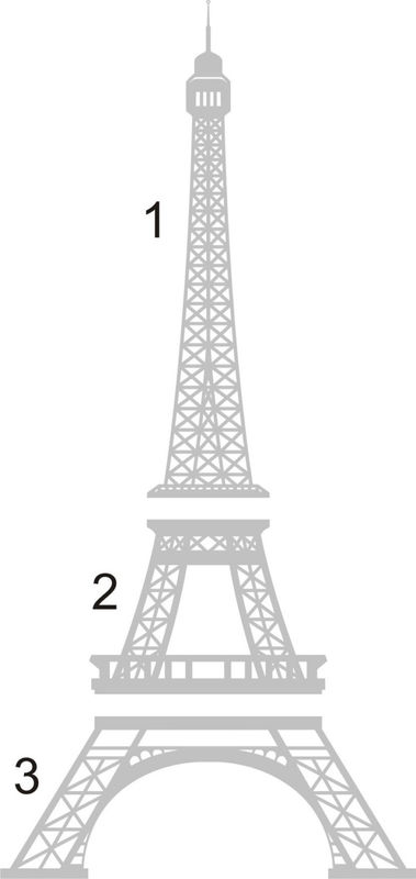 Eiffel Tower 8 Feet Tall - Vinyl Wall Art Decals - product images  of 